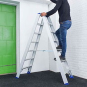 Dubbele trapladder 2x7-treden- stahoogte 1.75m