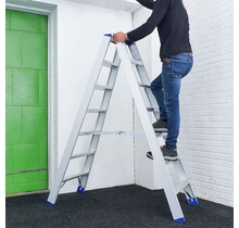 Dubbele trapladder 2x7-treden- stahoogte 1.75m