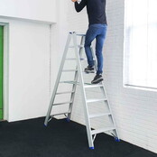 Dubbele trapladder 2x8-treden- stahoogte 2.00m
