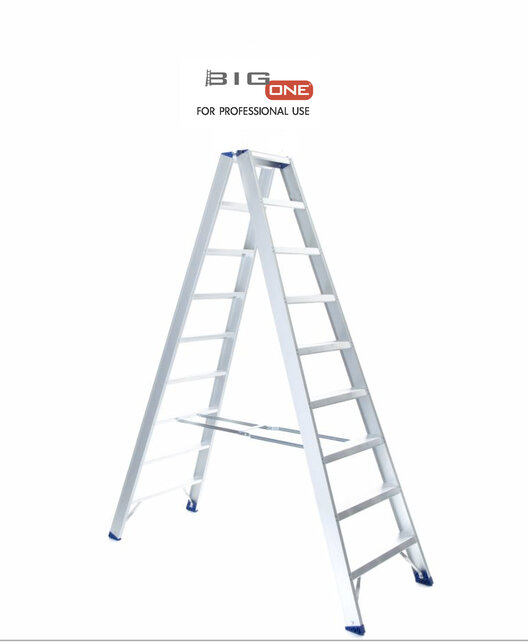 Dubbele trapladder 2x9-treden- stahoogte 2.25m