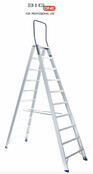 Dubbele trapladder 2x10-treden- stahoogte 2.50m