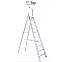 Dubbele trapladder 2x10-treden- stahoogte 2.50m