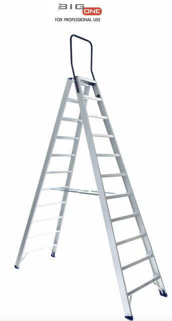 Dubbele trapladder 2x11-treden- stahoogte 2.75cm