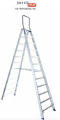 Dubbele trapladder 2x12-treden- stahoogte 3.00m