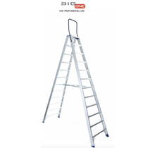 Dubbele trapladder 2x12-treden- stahoogte 3.00m