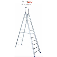 Dubbele trapladder 2x12-treden- stahoogte 3.00m