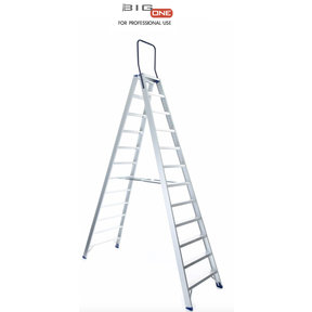 Dubbele trapladder 2x12-treden- stahoogte 3.00m