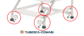 set van 4 stuks  verende wielen by tubesca