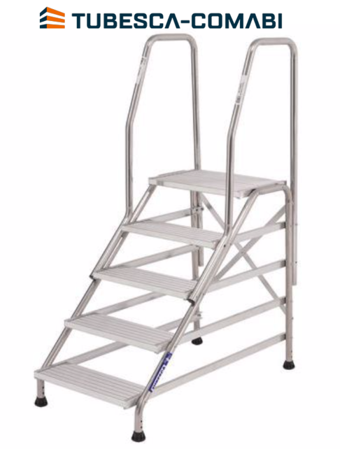 werktrap 5 treden type Modul by Tubesca  Werktrap 3 treden met 1 of 2 leuningen