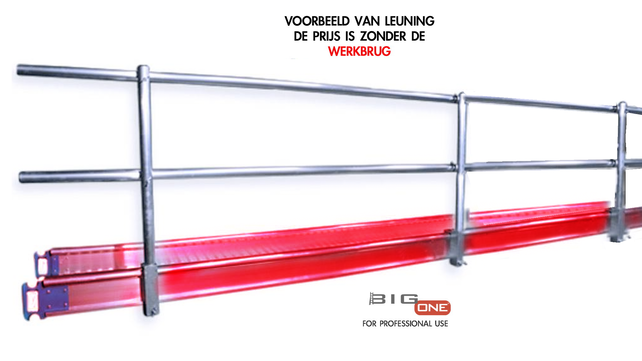 Complete leuning voor werkbrug 8.00m