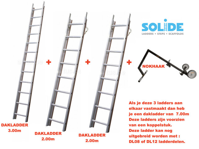 7.00m dakladderset solide easy-fit