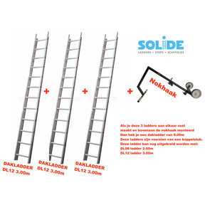 9.00m dakladderset solide easy-fit