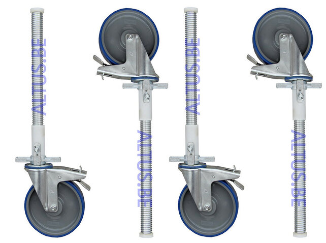 ASC steigerwiel Ø 200 mm met stalen spindel 375 kg kunststof geleider