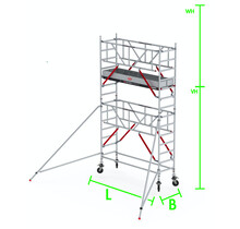 RS Tower 51-S met Safe-Quick 0.90(B) x 1.85(L) x 3.20m vh = 5.20m wh