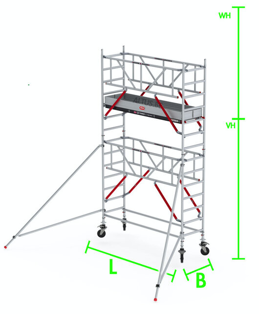 RS Tower 51-S met Safe-Quick 0.90(B) x 1.85(L) x 3.20m vh = 5.20m wh