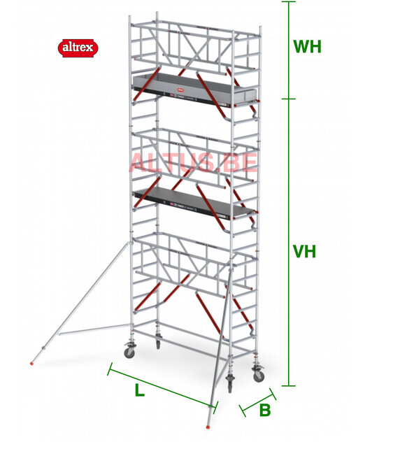 RS Tower 51-S met Safe-Quick 0.90(B) x 1.85(L) x 5.20m vh = 7.20m wh