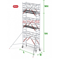RS Tower 51-S met Safe-Quick 0.90(B) x 2.45(L) x 5.20m (VH) = 7.20m (WH)