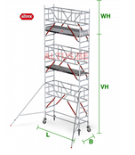 RS Tower 51-S met Safe-Quick 0.90(B) x 3.05(L) x 5.20m (VH) = 7.20m (WH)
