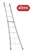enkele ladder 8 treden 2.51 m  met uitgebogen bomen onderaan type Ventoux