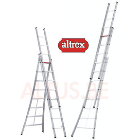 2.50 - 5.30m 3-delige reformladder 3 x  8 treden Ventoux