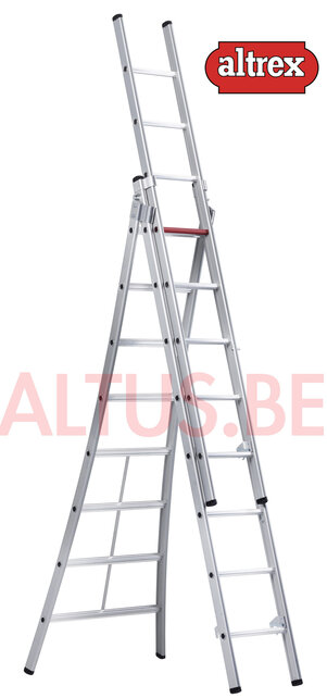 2.50 - 5.30m 3-delige reformladder 3 x  8 treden Ventoux