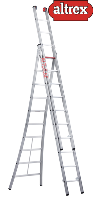 3.00 - 7.00m 3-delige reformladder 3 x 10 treden Ventoux