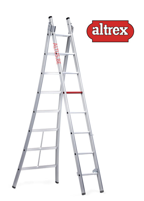 2.50 - 3.90m 2-delige reformladder 2 x  8 treden Ventoux