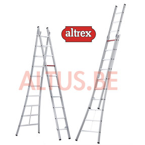 3.06 - 5.02m 2-delige reformladder 2 x  10 treden Ventoux