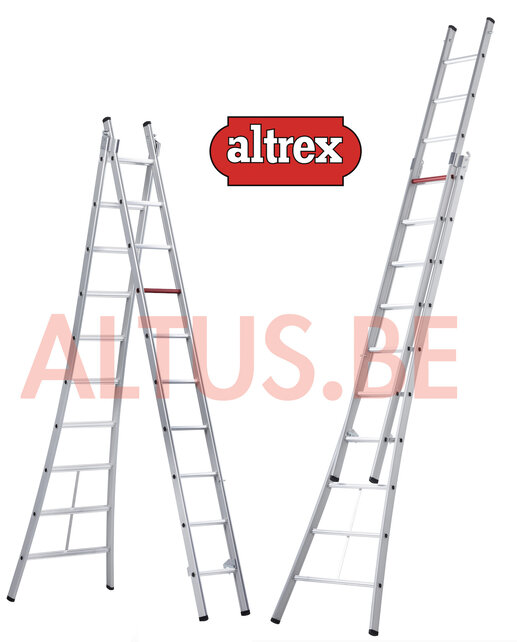 3.06 - 5.02m 2-delige reformladder 2 x  10 treden Ventoux