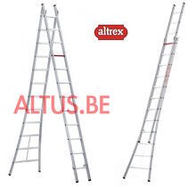 3.62 - 5.86m 2-delige reformladder 2 x  12 treden Ventoux