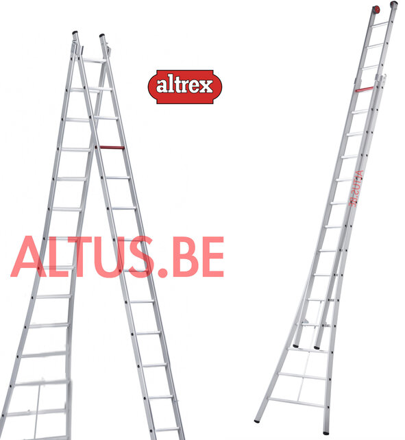 4.18 - 6.98m 2-delige reformladder 2 x  14 treden Ventoux