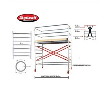 1,35m x 2,45m x 2,20m stahoogte = 4,20m werkhoogte