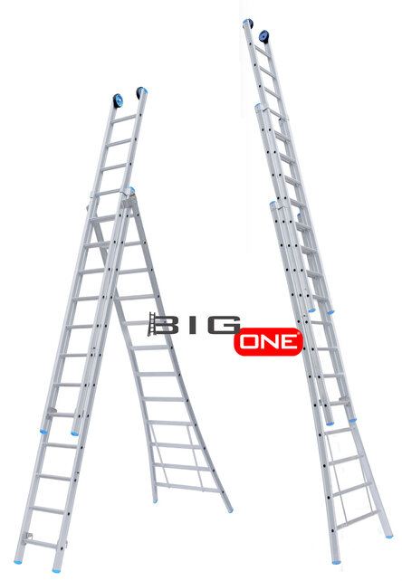 Fusion 3-delig 3x12 reformladder met gevelrol