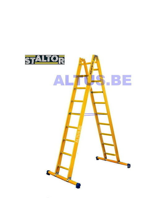 Dubbele GVK ladder 2x9 sporten met stabibalk