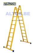 Dubbele GVK ladder 2x10 sporten met stabibalk
