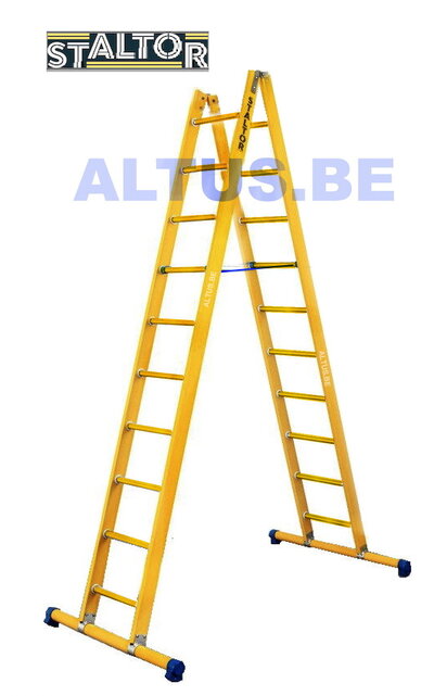 Dubbele GVK ladder 2x10 sporten met stabibalk