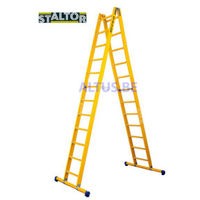 Dubbele GVK ladder 2x12 sporten met stabibalk
