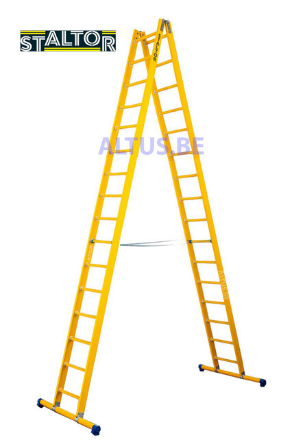 Dubbele GVK ladder 2x16 sporten met stabibalk