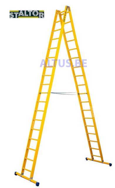 Dubbele GVK ladder 2x18 sporten met stabibalk