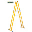 STALTOR Dubbele GVK ladder 2x18 sporten met stabibalk