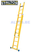 2-delige GVK opsteekladder 2x8 sporten met stabibalk