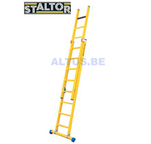 2-delige GVK opsteekladder 2x8 sporten met stabibalk