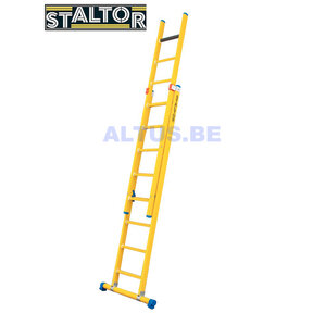 2-delige GVK opsteekladder 2x8 sporten met stabibalk