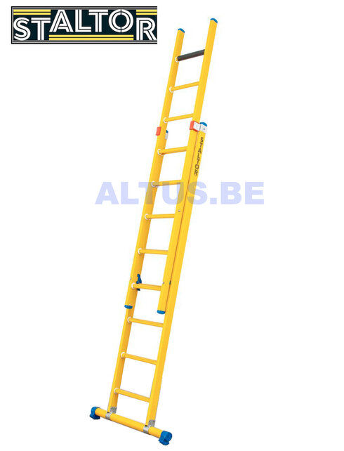 2-delige GVK opsteekladder 2x8 sporten met stabibalk