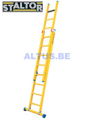 2-delige GVK opsteekladder 2x9 sporten met stabibalk