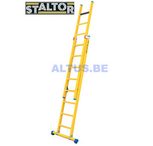 2-delige GVK opsteekladder 2x9 sporten met stabibalk