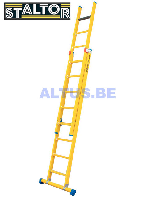 2-delige GVK opsteekladder 2x9 sporten met stabibalk