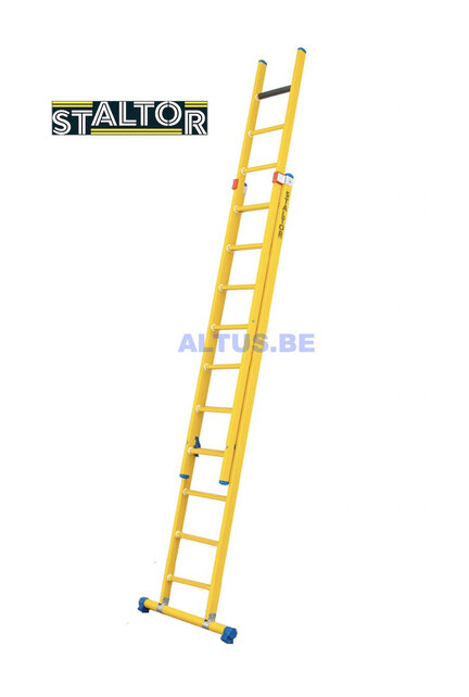 2-delige GVK opsteekladder 2x10 sporten met stabibalk