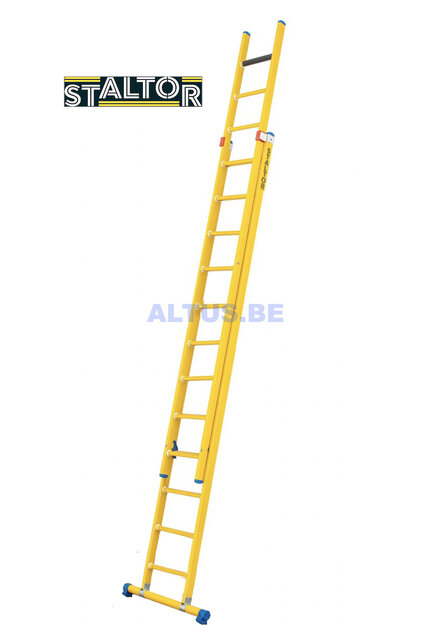 2-delige GVK opsteekladder 2x12 sporten met stabibalk
