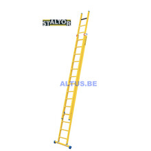 2-delige GVK opsteekladder 2x14 sporten met stabibalk